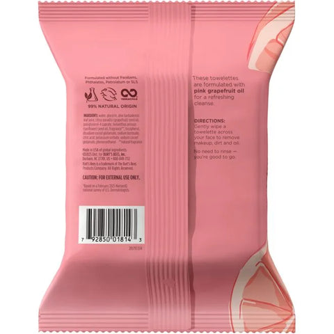 Facial Cleansing Towelettes with Pink Grapefruit
